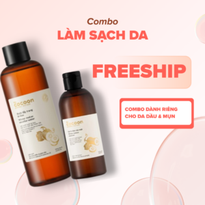 COMBO LÀM SẠCH DA - Nước tẩy trang Bí Đao Cocoon dung tích 500ml, gel rửa mặt Bí Đao Cocoon dung tích 310ml