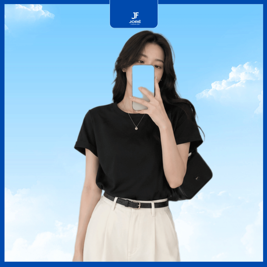Áo Basic Nữ Cổ Tròn Cotton Cao Cấp - Ảnh 5