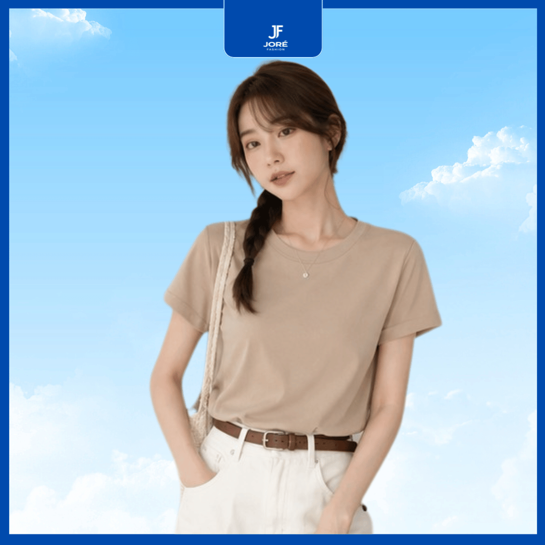 Áo Basic Nữ Cổ Tròn Cotton Cao Cấp - Ảnh 4