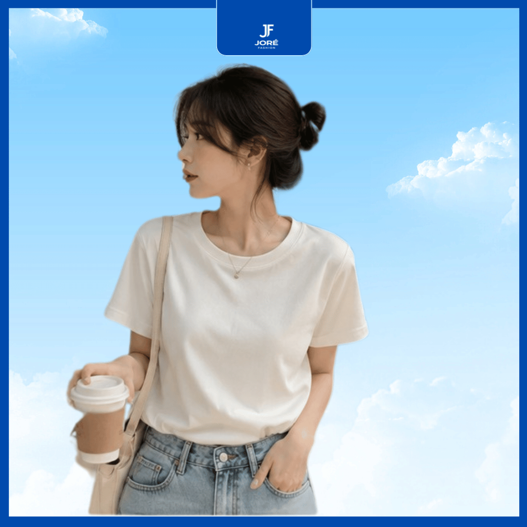 Áo Basic Nữ Cổ Tròn Cotton Cao Cấp - Ảnh 3
