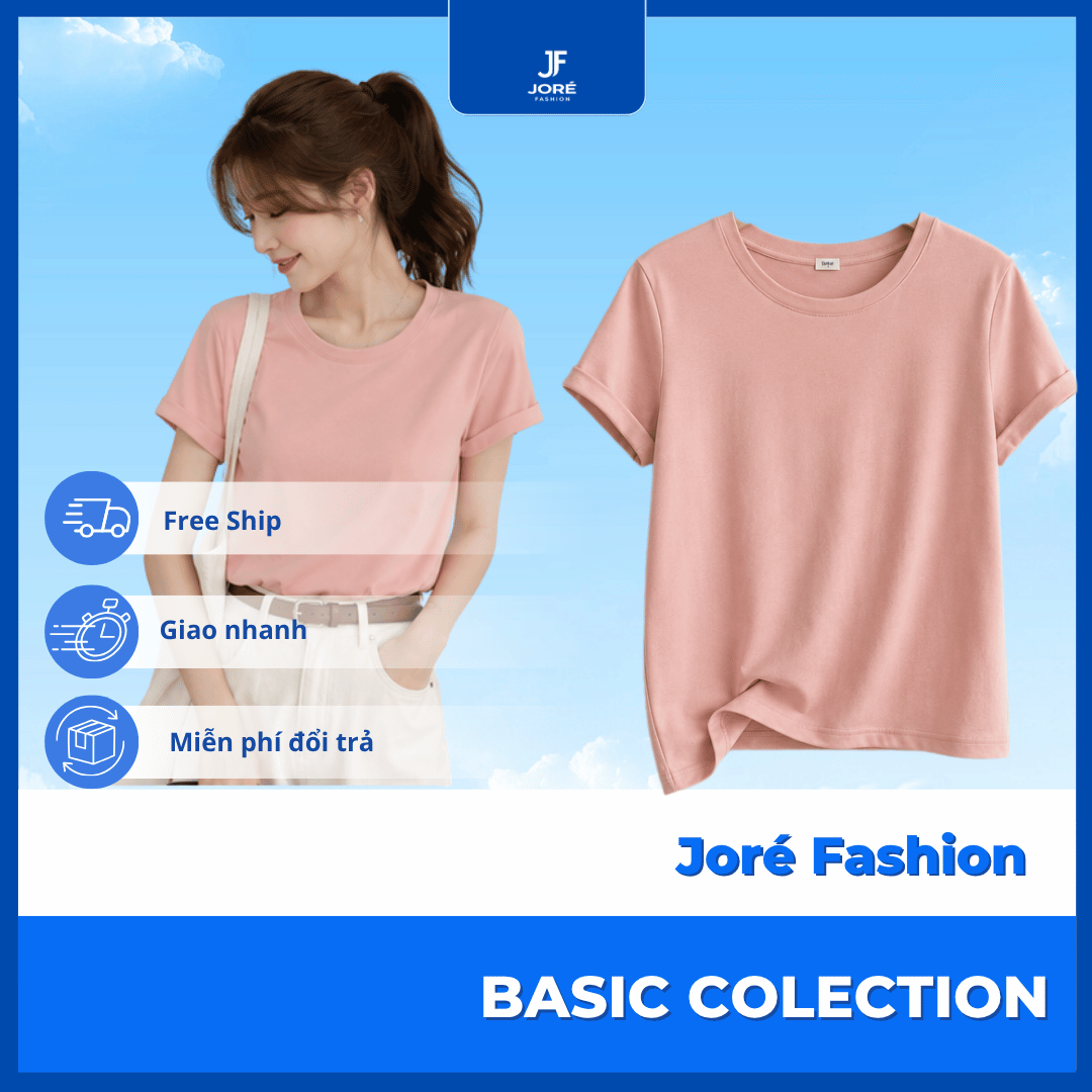 Áo Basic Nữ Cổ Tròn Cotton Cao Cấp